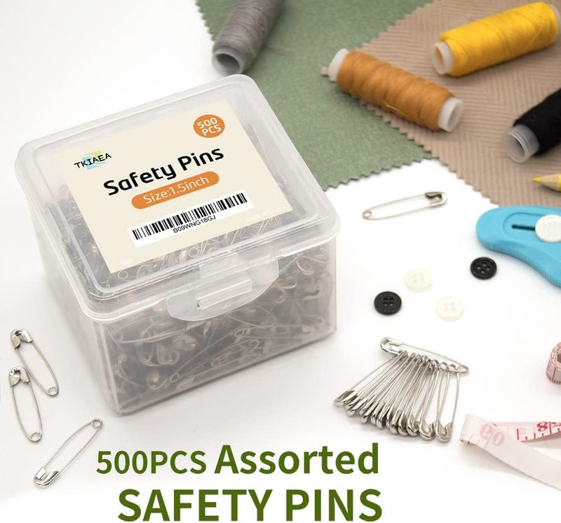 Tkiaea Small Safety Pins - 500 Pcs, 1.5 Inch, Bulk Pack for Clothes - Image 3